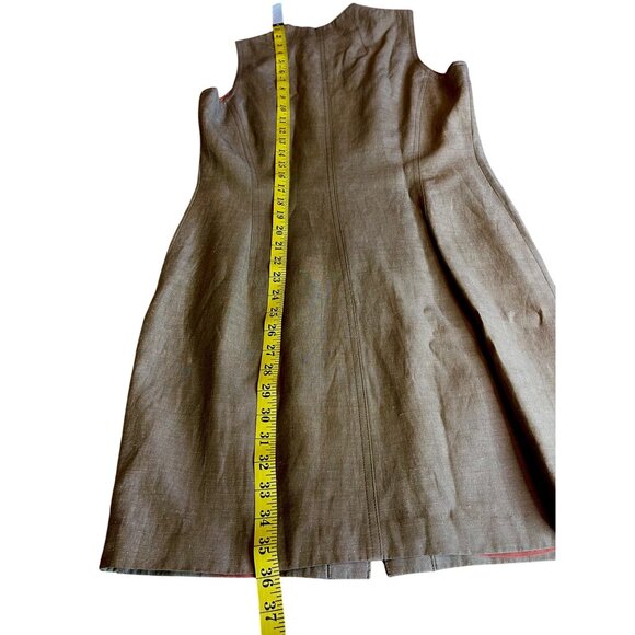 Laundry By Shelli Segal Sleeveless Silk Linen Dress With Button Pockets Size  10 - Picture 9 of 11